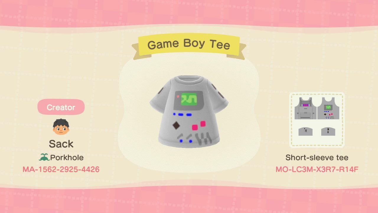 Animal Crossing Design Code: MO-LC3M-X3R7-R14F Game Boy Tee