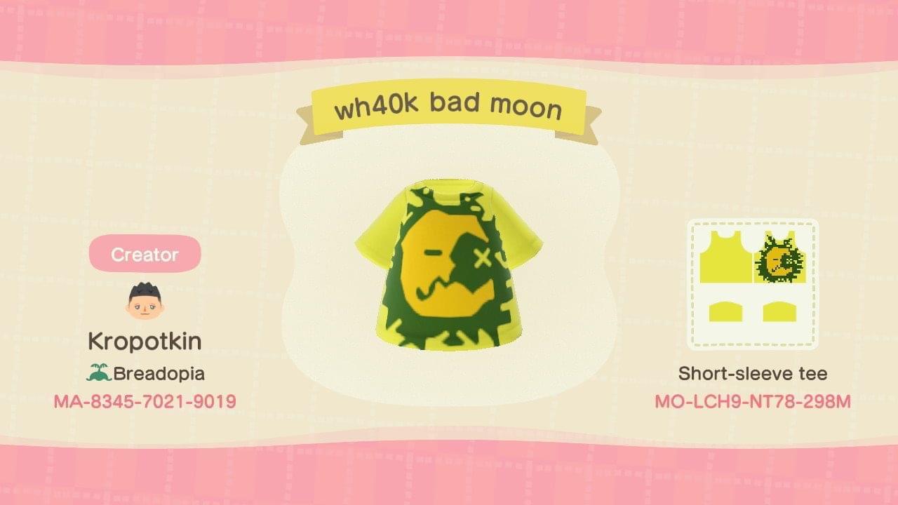 Animal Crossing Design Code: MO-LCH9-NT78-298M WH40K Bad Moons Ork