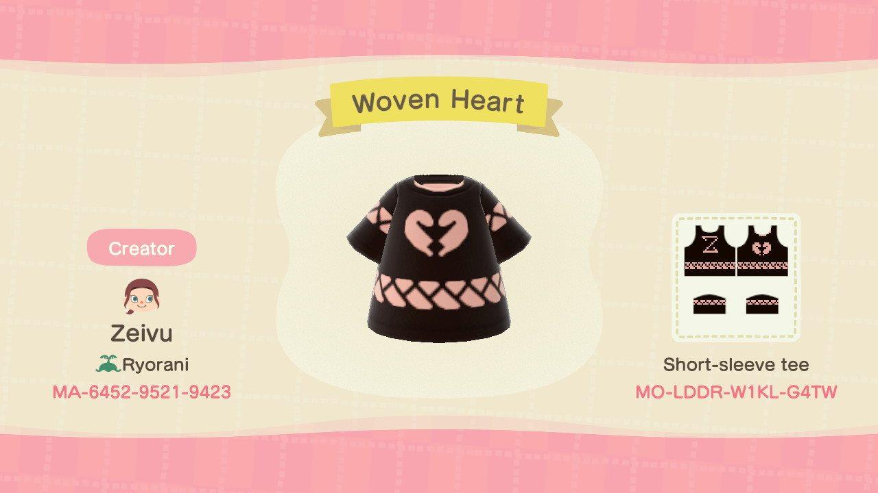 Animal Crossing Design Code: MO-LDDR-W1KL-G4TW Woven Heart