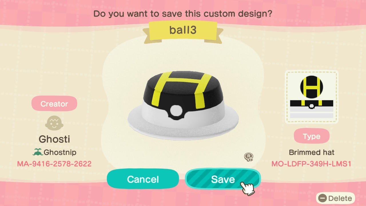 Animal Crossing Design Code: MO-LDFP-349H-LMS1 Ball3