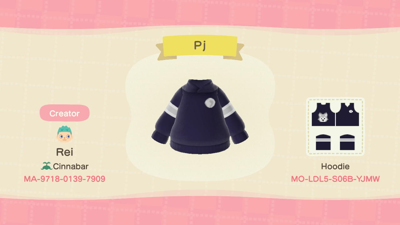 Animal Crossing Design Code: MO-LDL5-S06B-YJMW Werewolf PJ