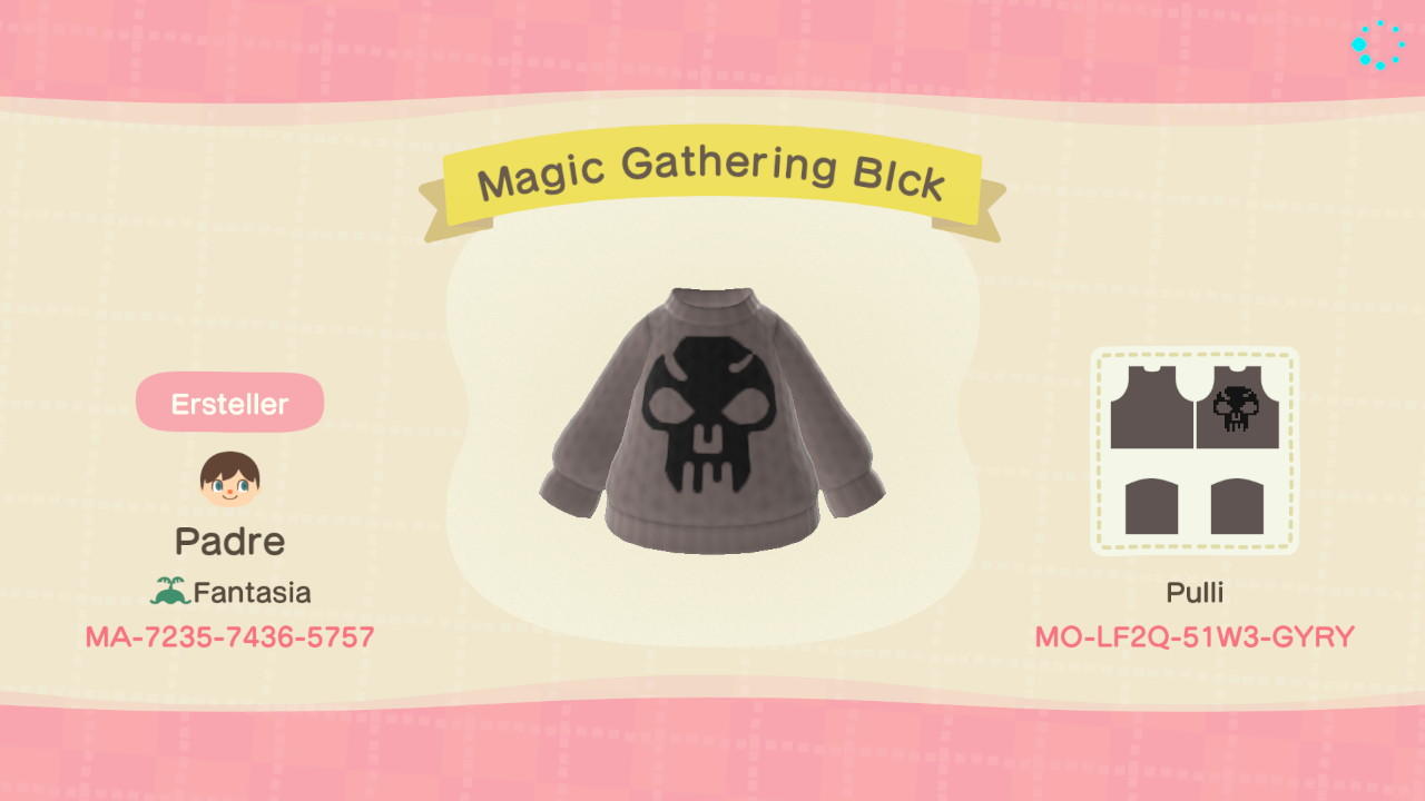 Animal Crossing Design Code: MO-LF2Q-51W3-GYRY Magic The Gathering