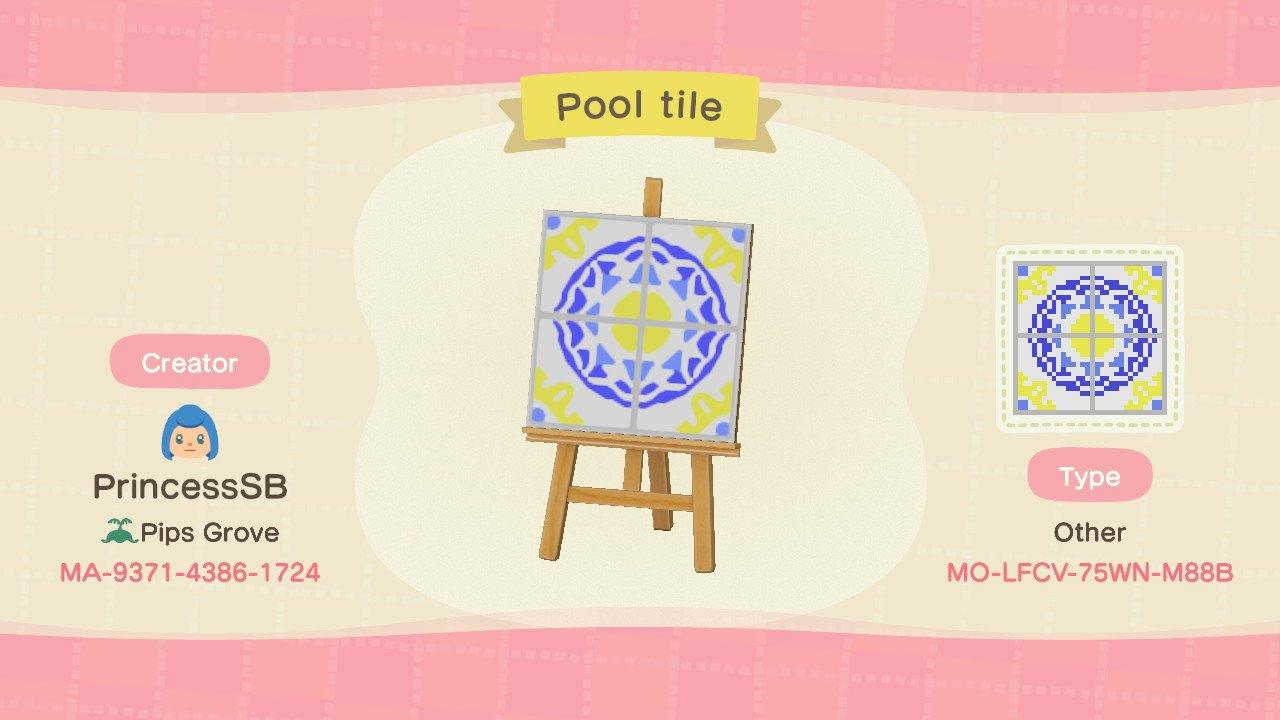 Animal Crossing Design Code: MO-LFCV-75WN-M88B Moroccan Pool Tile
