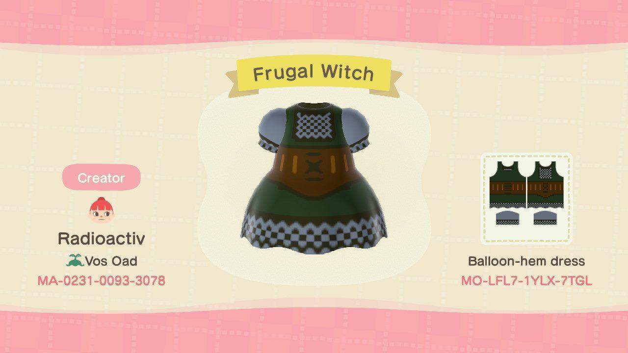 Animal Crossing Design Code: MO-LFL7-1YLX-7TGL Frugal Witch