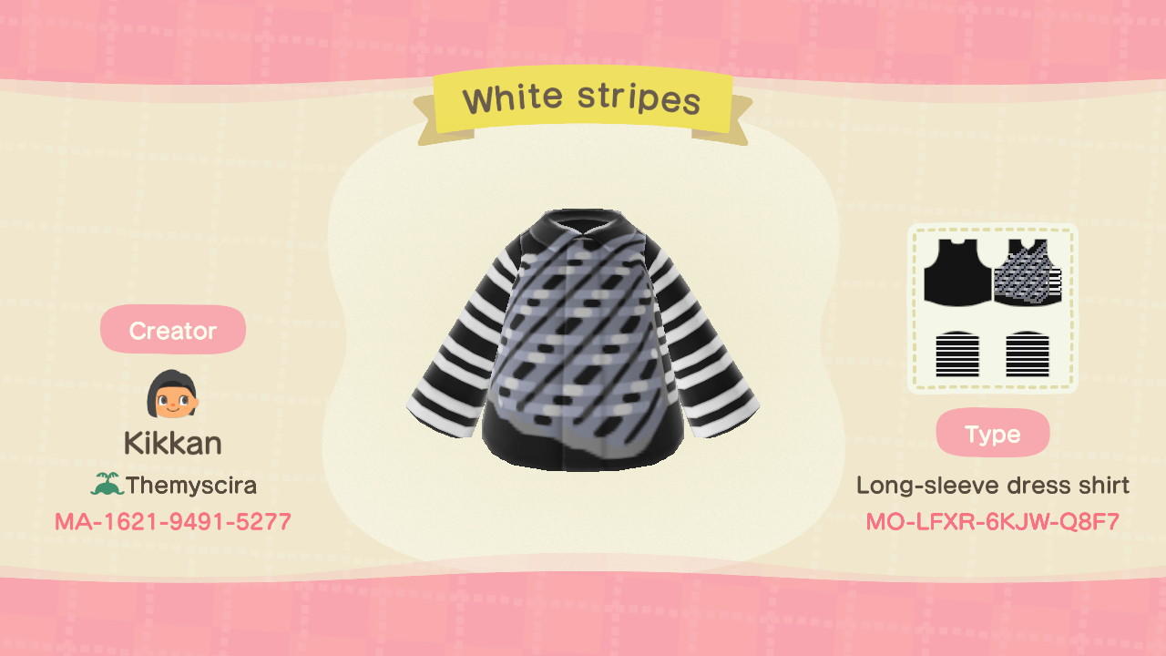 Animal Crossing Design Code: MO-LFXR-6KJW-Q8F7 White Stripe