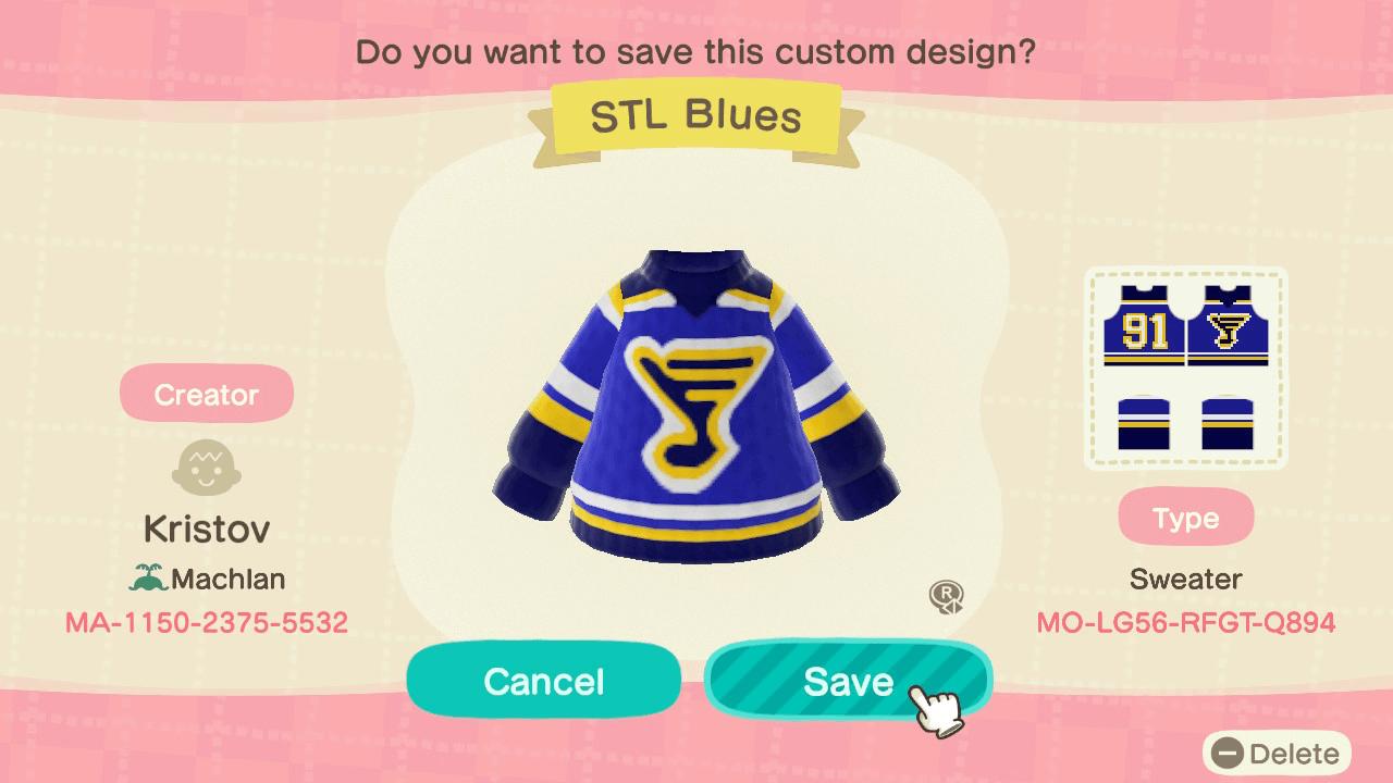 Animal Crossing Design Code: MO-LG56-RFGT-Q894 STL Blues