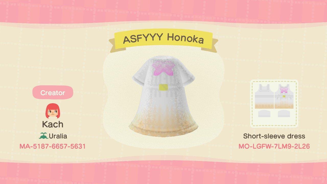 Animal Crossing Design Code: MO-LGFW-7LM9-2L26 ASFYYY Honoka