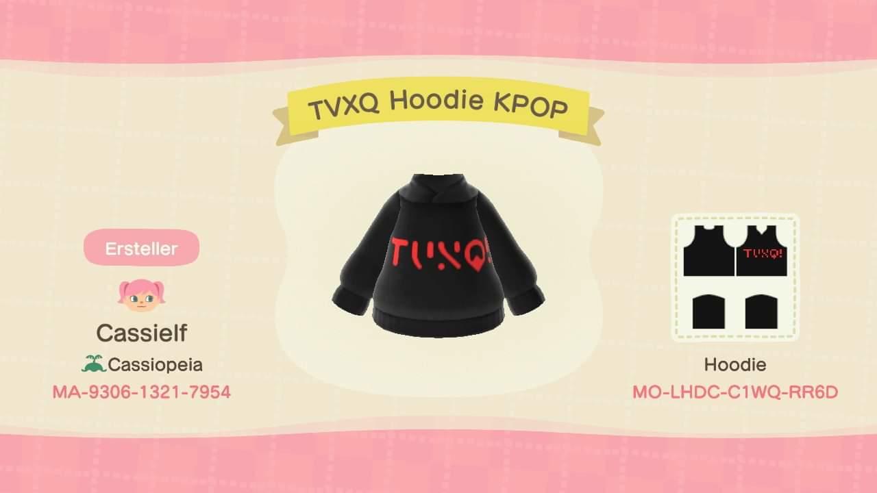 Animal Crossing Design Code: MO-LHDC-C1WQ-RR6D TVXQ Hoodie KPOP