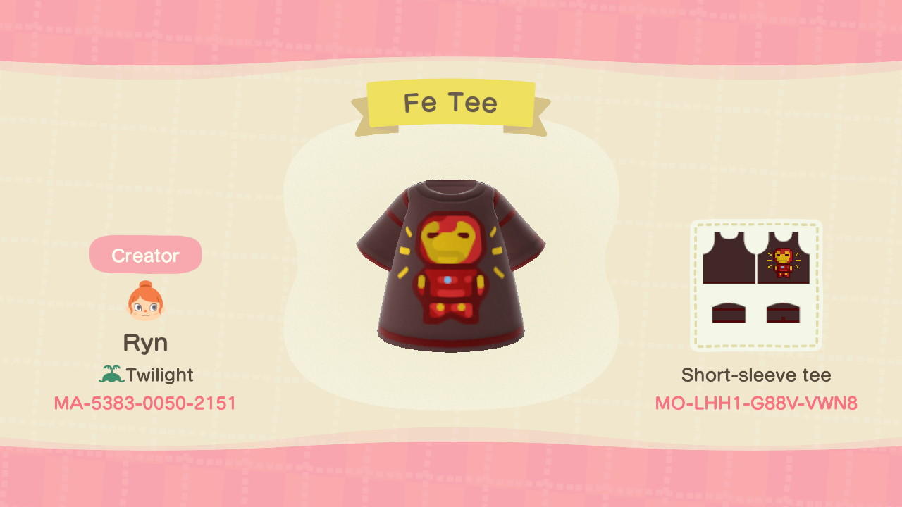 Animal Crossing Design Code: MO-LHH1-G88V-VWN8 Fe Tee