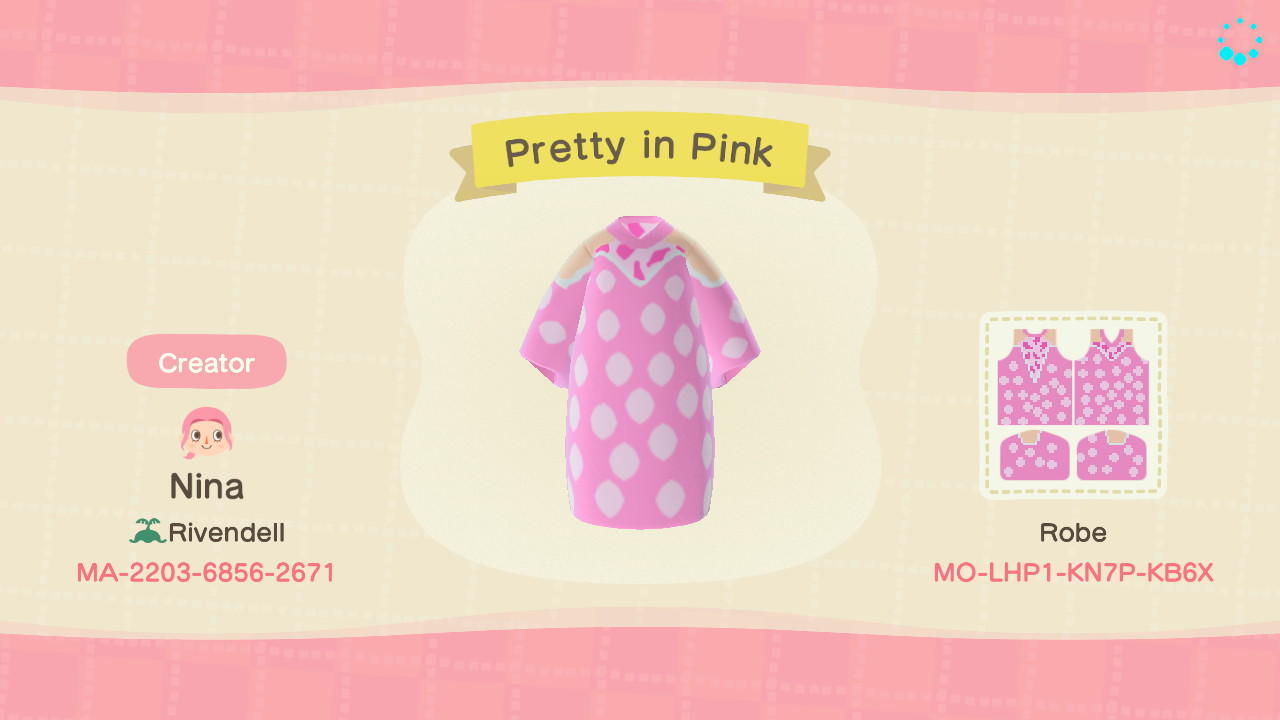 Animal Crossing Design Code: MO-LHP1-KN7P-KB6X Pretty in Pink