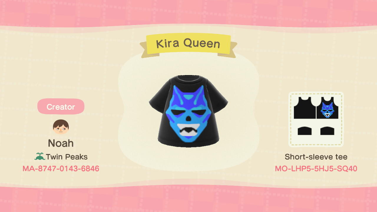 Animal Crossing Design Code: MO-LHP5-5HJ5-SQ40 Kira Queen