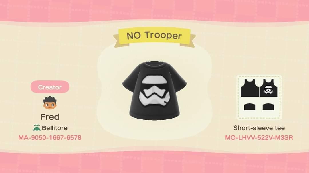 Animal Crossing Design Code: MO-LHVV-522V-M3SR New Order Trooper TS