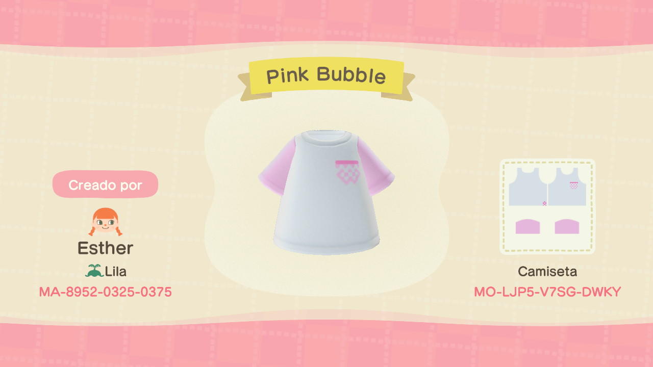 Animal Crossing Design Code: MO-LJP5-V7SG-DWKY Pink Bubble