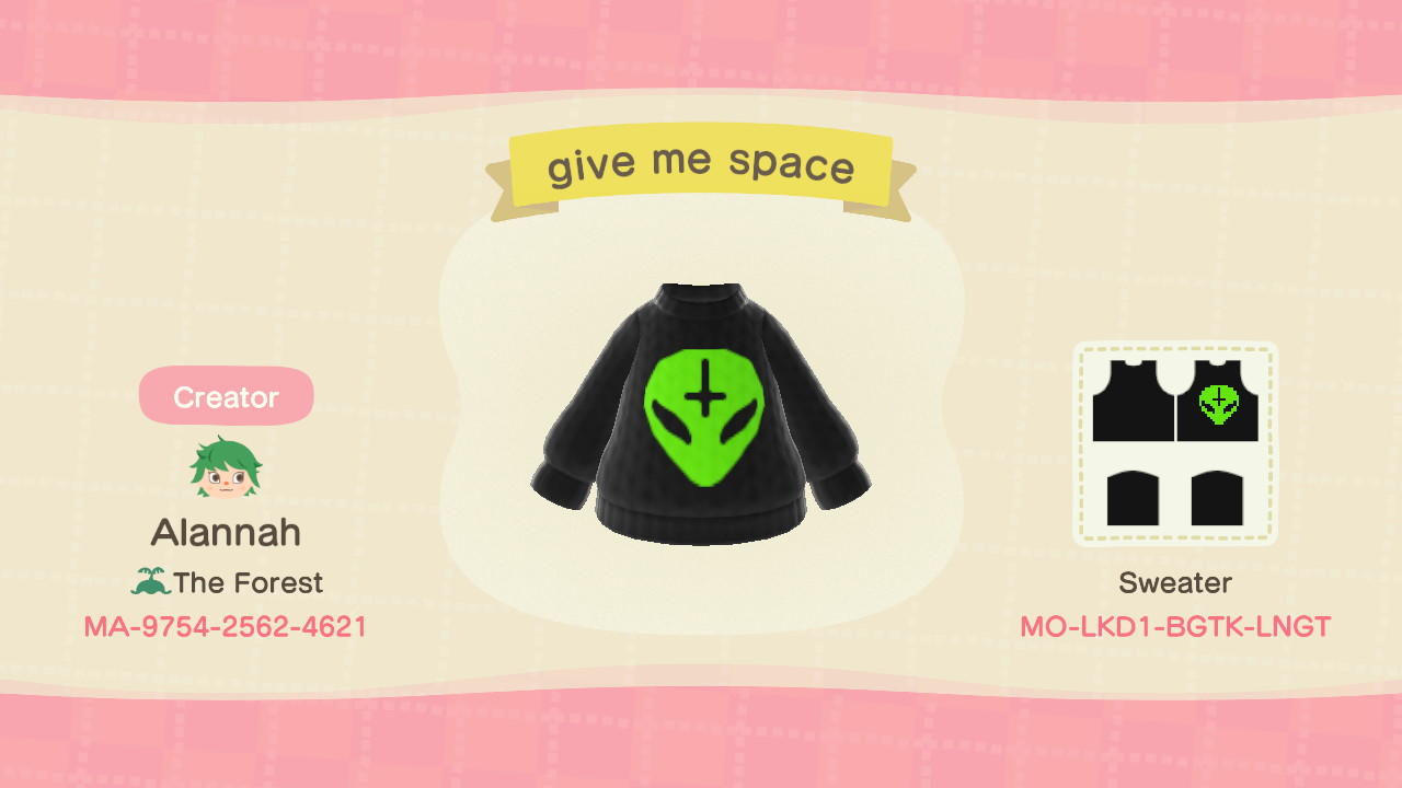 Animal Crossing Design Code: MO-LKD1-BGTK-LNGT Give Me Space
