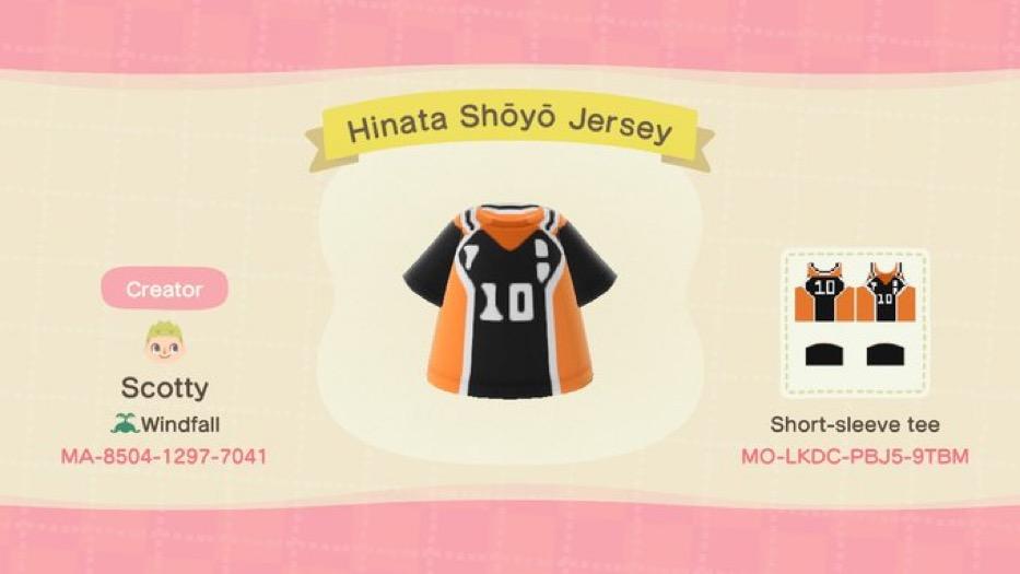 Animal Crossing Design Code: MO-LKDC-PBJ5-9TBM Shoyo Hinata Jersey