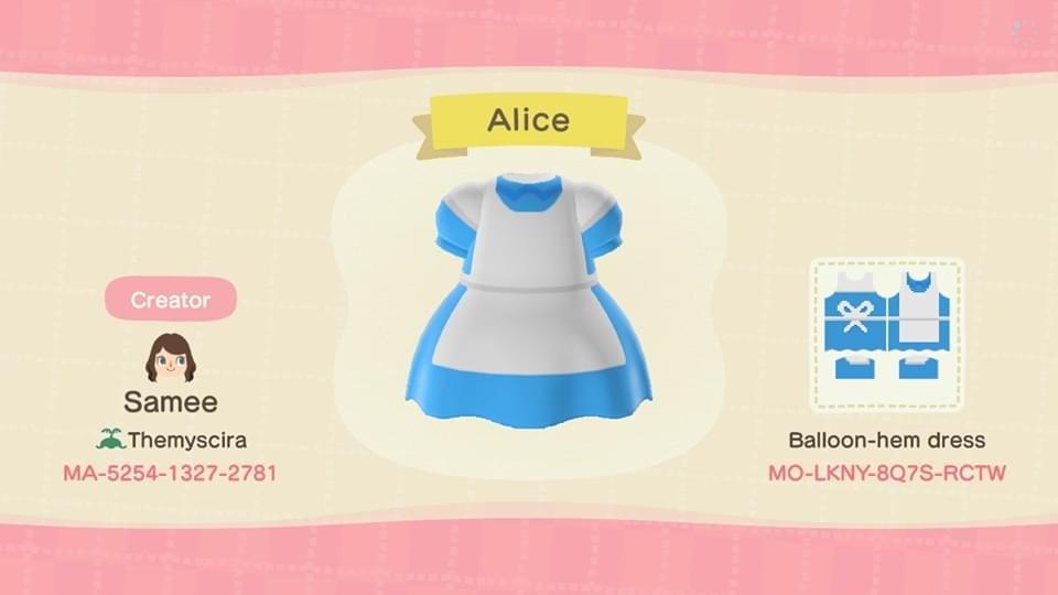 Animal Crossing Design Code: MO-LKNY-8Q7S-RCTW Alice
