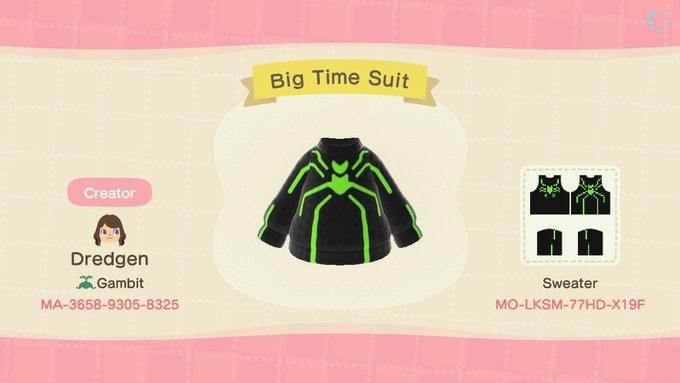 Animal Crossing Design Code: MO-LKSM-77HD-X19F Big Time Suit