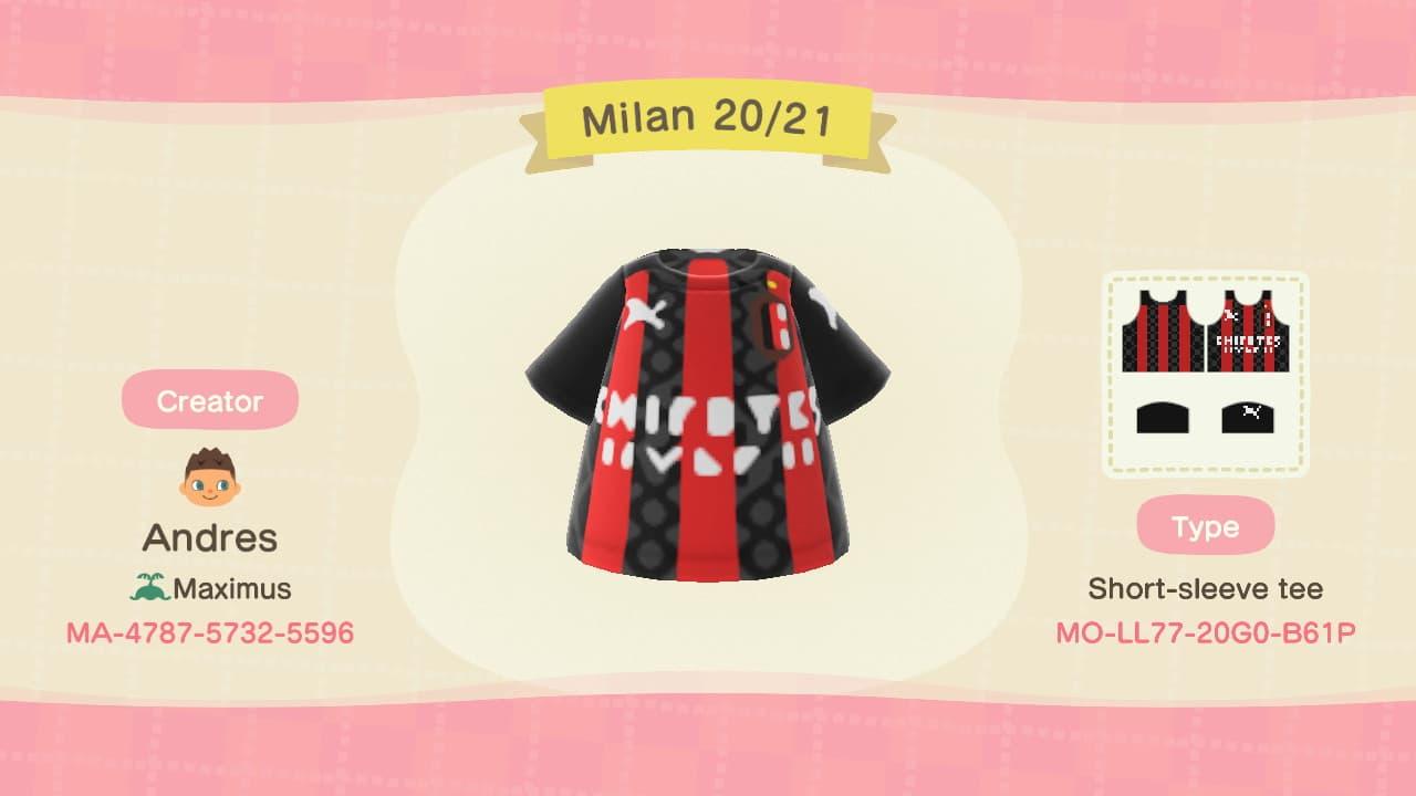 Animal Crossing Design Code: MO-LL77-20G0-B61P Milan 20/21