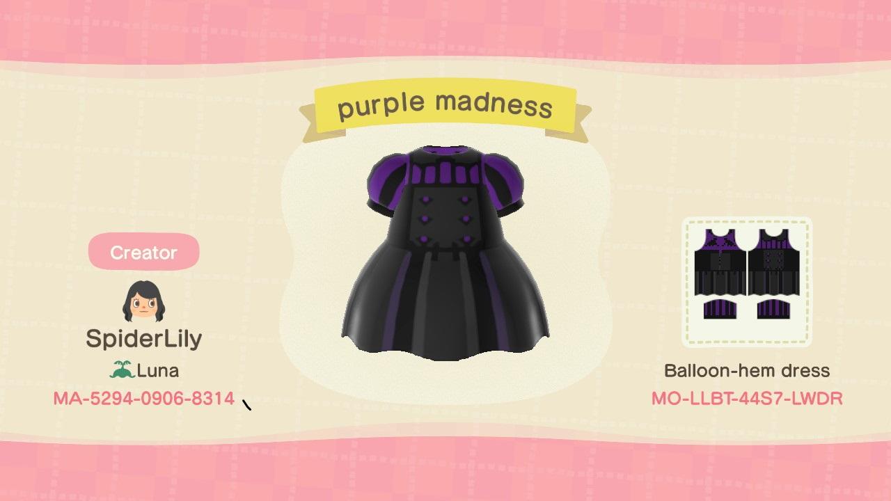 Animal Crossing Design Code: MO-LLBT-44S7-LWDR Purple Madness