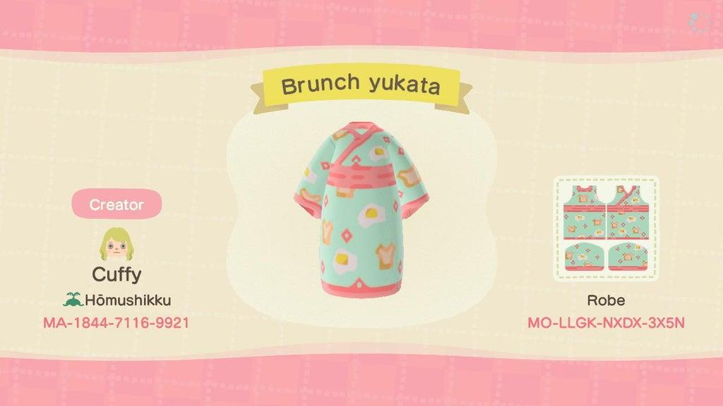 Animal Crossing Design Code: MO-LLGK-NXDX-3X5N Brunch yukata