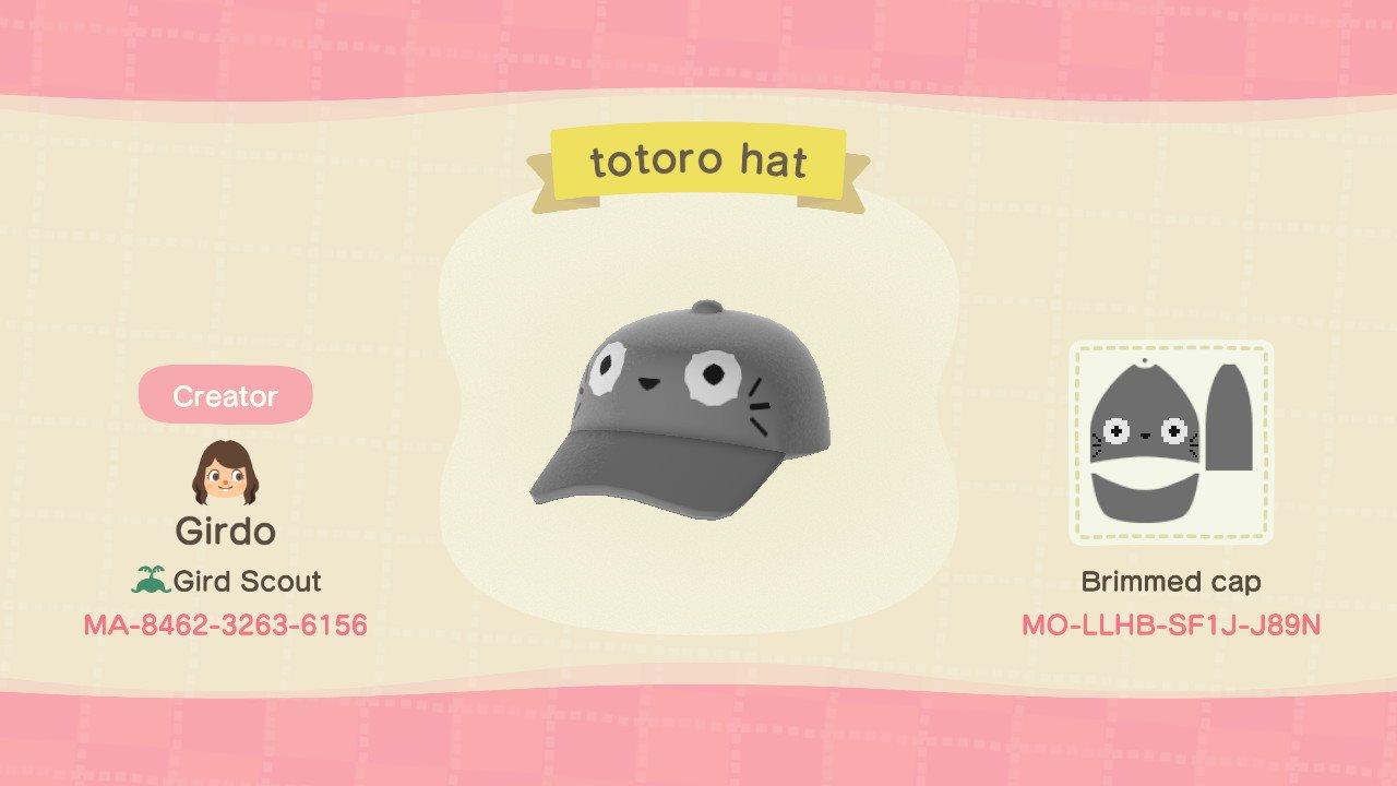 Animal Crossing Design Code: MO-LLHB-SF1J-J89N Totoro hat