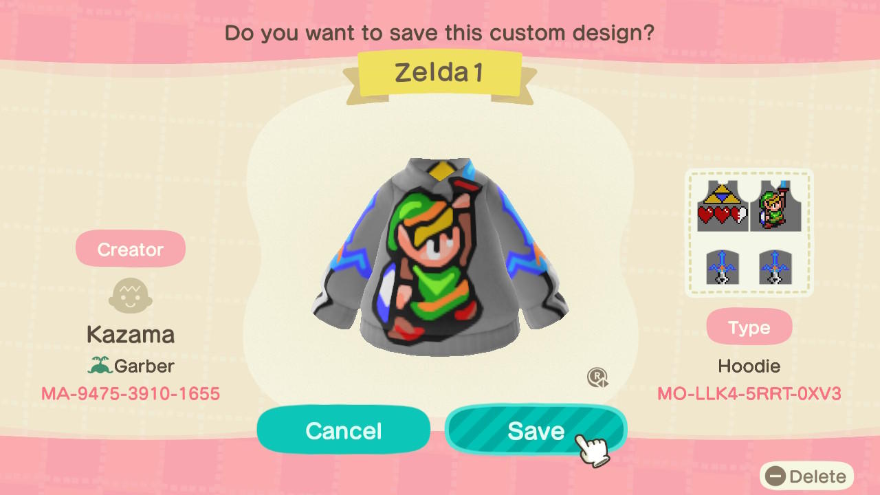 Animal Crossing Design Code: MO-LLK4-5RRT-0XV3 Zelda1