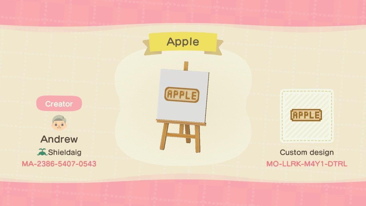 Animal Crossing Design Code: MO-LLRK-M4Y1-DTRL Apple