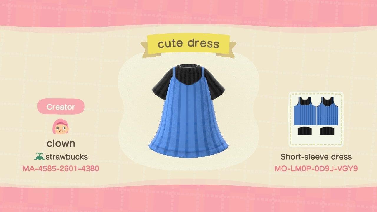 Animal Crossing Design Code: MO-LM0P-0D9J-VGY9 cute dress