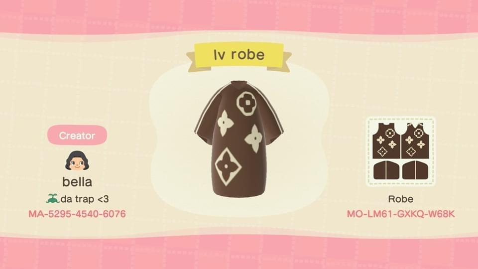 Animal Crossing Design Code: MO-LM61-GXKQ-W68K lv robe