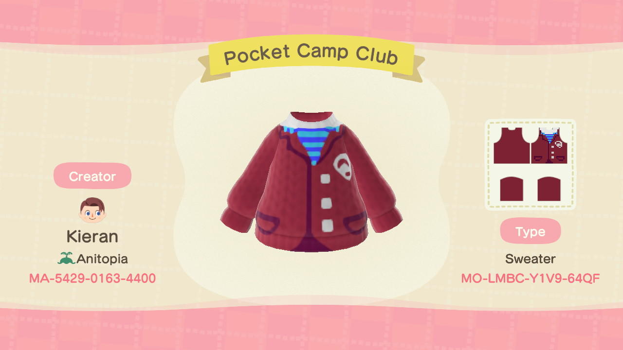 Animal Crossing Design Code: MO-LMBC-Y1V9-64QF Pocket Camp Club