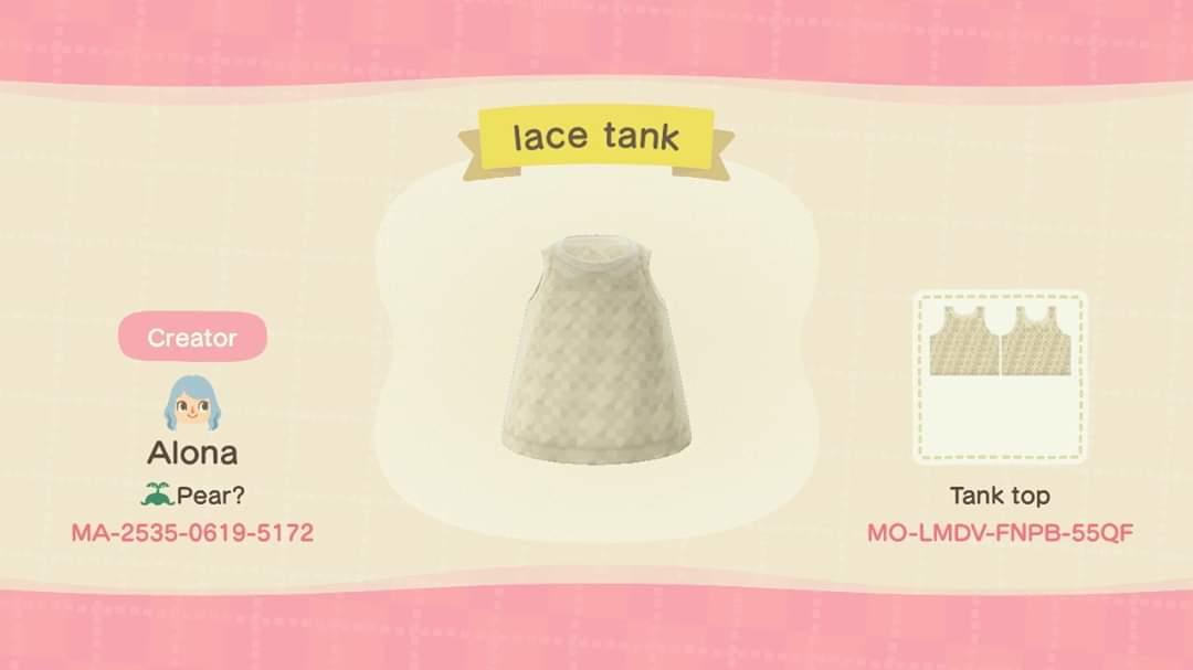 Animal Crossing Design Code: MO-LMDV-FNPB-55QF lace tank