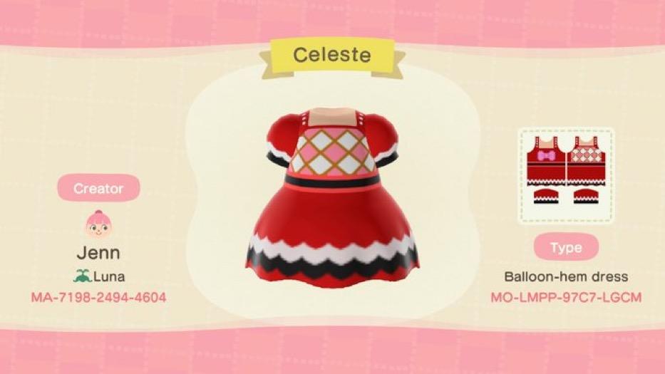 Animal Crossing Design Code: MO-LMPP-97C7-LGCM Celeste Dress