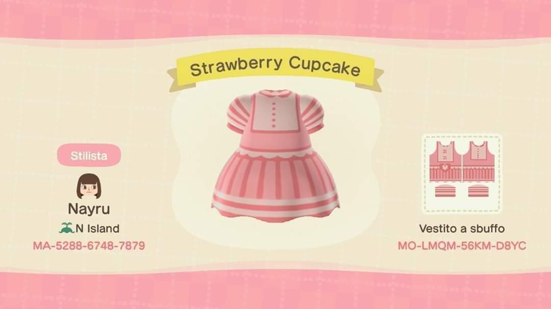 Animal Crossing Design Code: MO-LMQM-56KM-D8YC Strawberry Cupcake