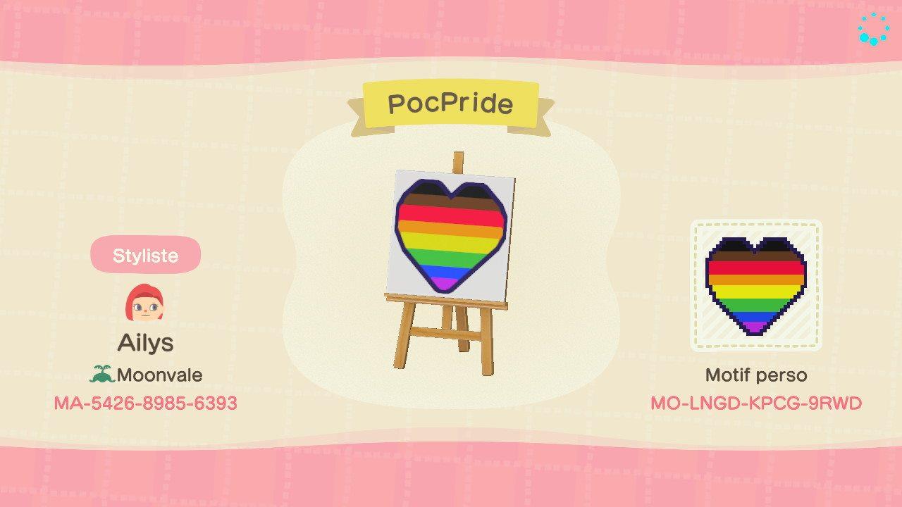 Animal Crossing Design Code: MO-LNGD-KPCG-9RWD PoC Pride Heart