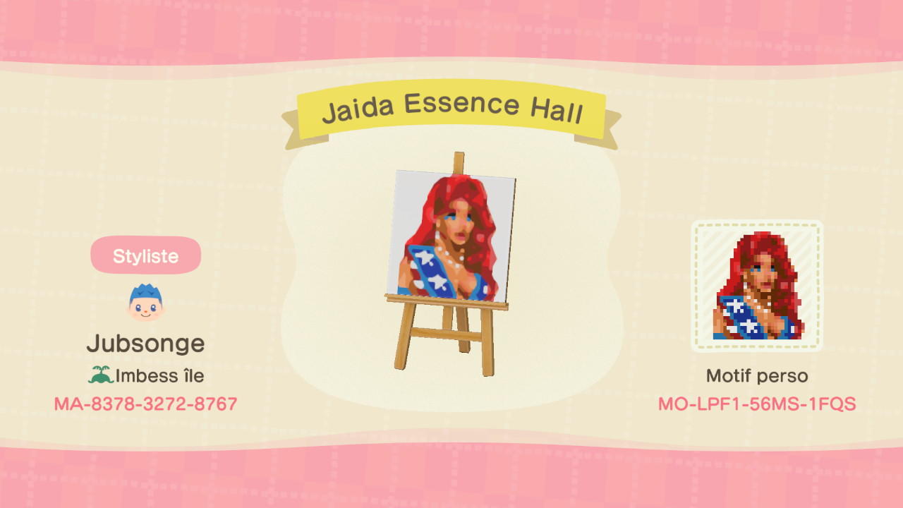 Animal Crossing Design Code: MO-LPF1-56MS-1FQS Jaida Essence Hall
