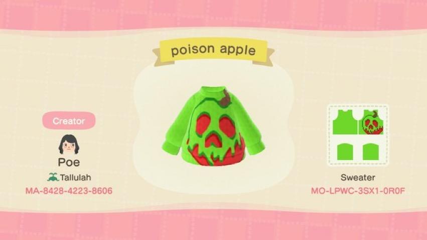 Animal Crossing Design Code: MO-LPWC-3SX1-0R0F poison apple