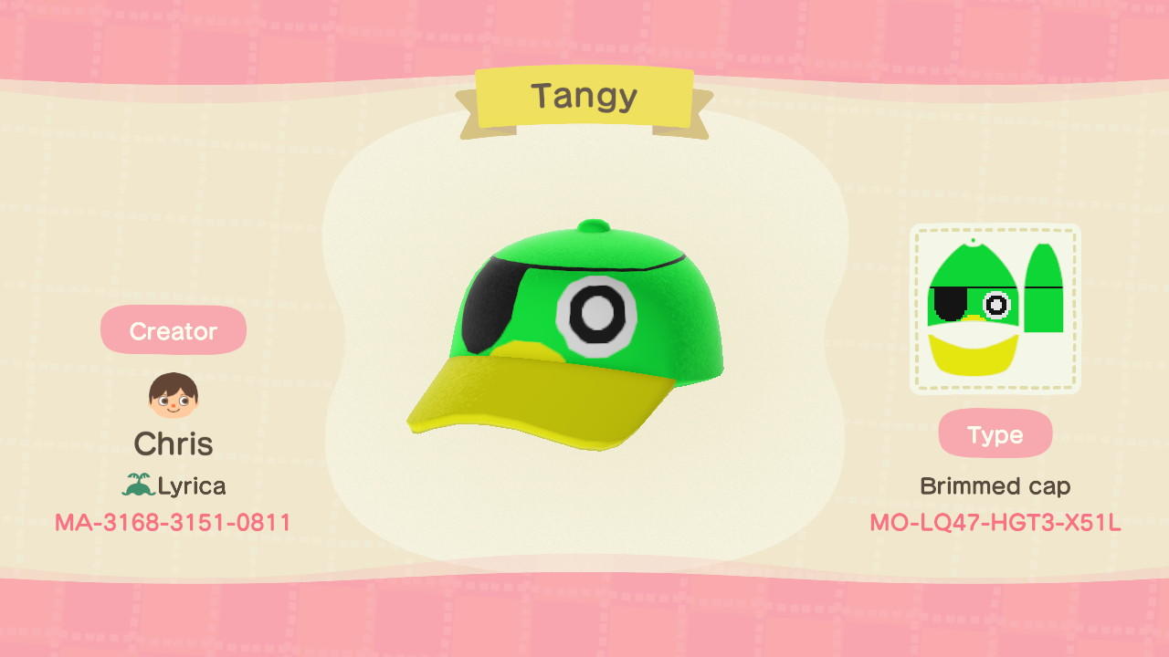 Animal Crossing Design Code: MO-LQ47-HGT3-X51L Tangy