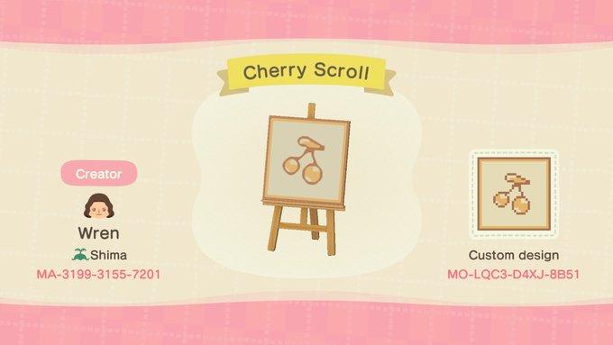 Animal Crossing Design Code: MO-LQC3-D4XJ-8B51 Cherry Scroll