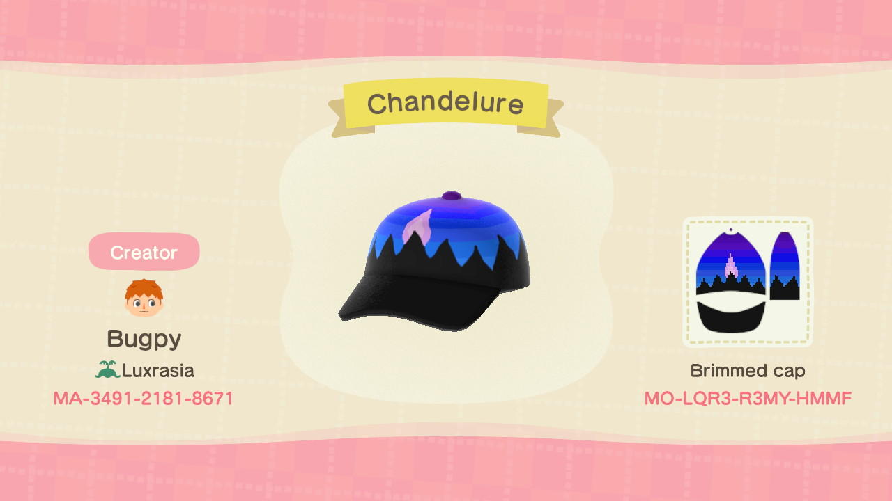 Animal Crossing Design Code: MO-LQR3-R3MY-HMMF Chandelure