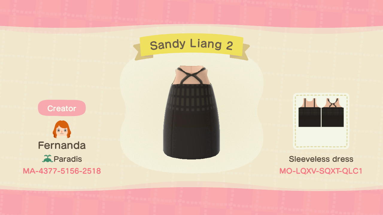 Animal Crossing Design Code: MO-LQXV-SQXT-QLC1 Sandy Liang 2