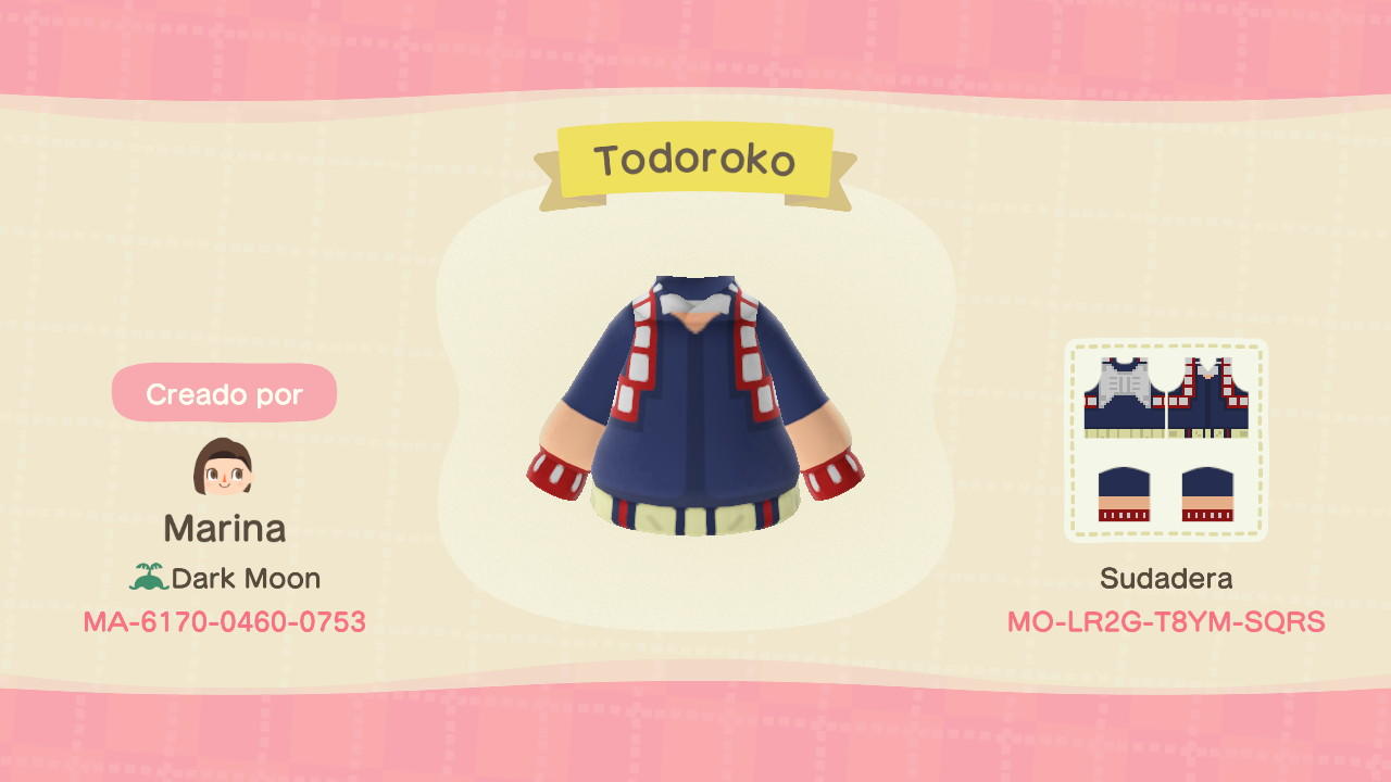 Animal Crossing Design Code: MO-LR2G-T8YM-SQRS Todoroki Shoto BNHA