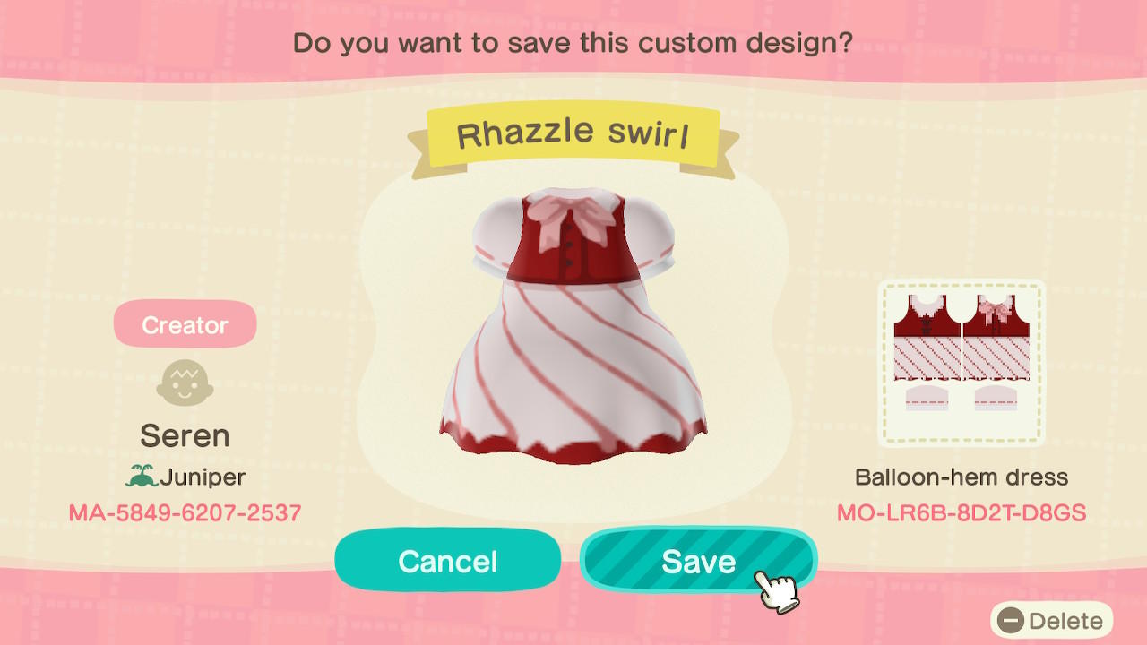Animal Crossing Design Code: MO-LR6B-8D2T-D8GS Rhazzle Swirl