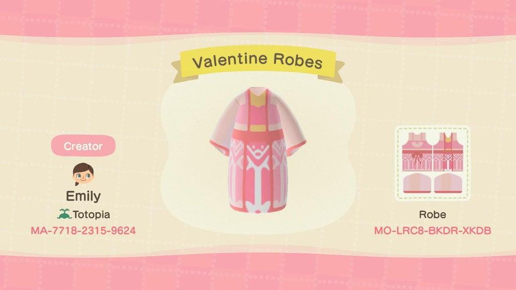 Animal Crossing Design Code: MO-LRC8-BKDR-XKDB Valentine Robes