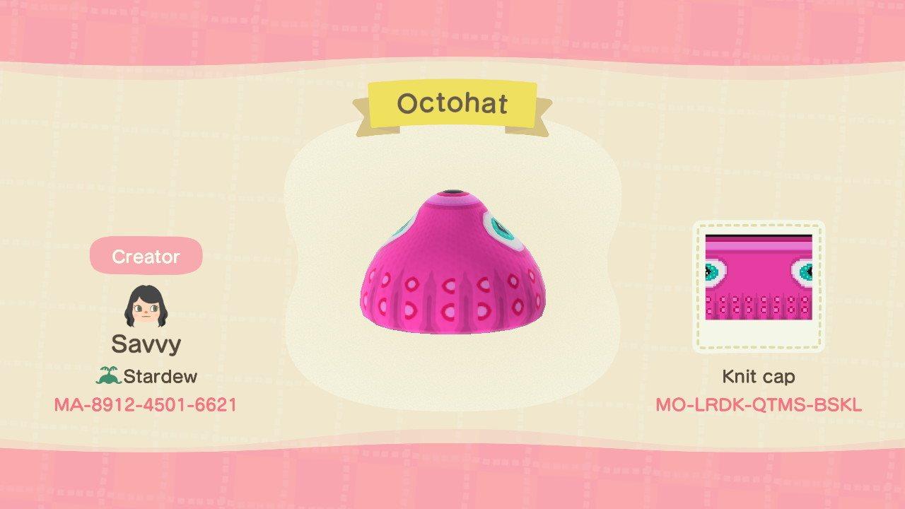 Animal Crossing Design Code: MO-LRDK-QTMS-BSKL Octohat