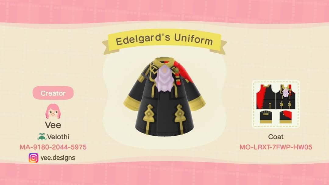 Animal Crossing Design Code: MO-LRXT-7FWP-HW05 Edelgards Uniform