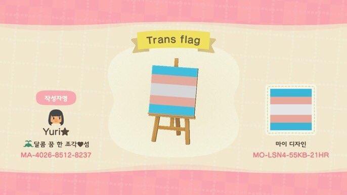 Animal Crossing Design Code: MO-LSN4-55KB-21HR Trans flag