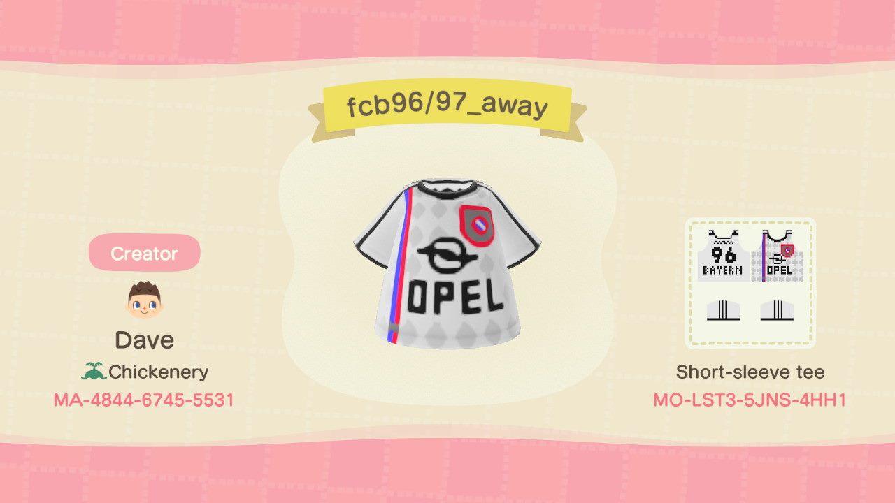 Animal Crossing Design Code: MO-LST3-5JNS-4HH1 FC Bayern 96/97 Away