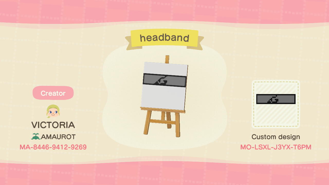 Animal Crossing Design Code: MO-LSXL-J3YX-T6PM headband