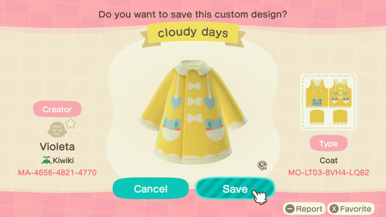 Animal Crossing Design Code: MO-LT03-8VH4-LQ82 Cloudy Days