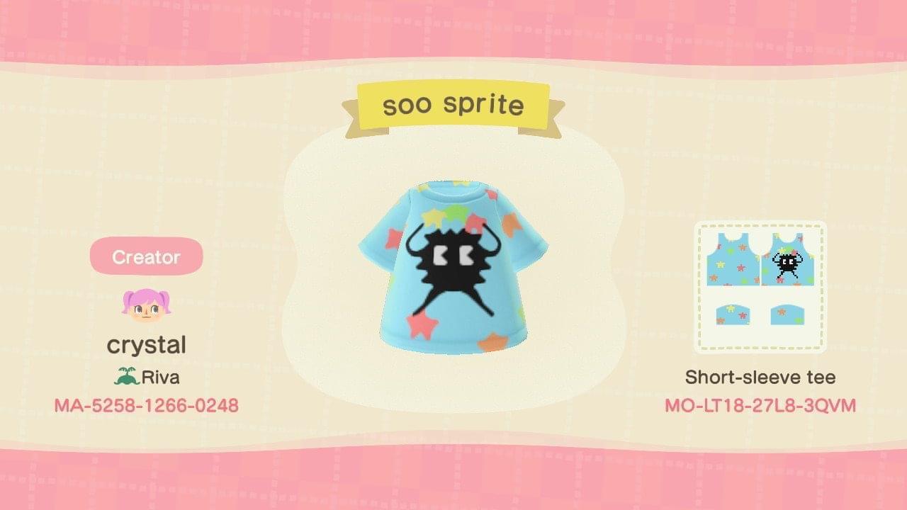 Animal Crossing Design Code: MO-LT18-27L8-3QVM soot sprite